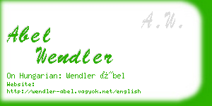 abel wendler business card